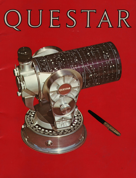 A telescope on a red cover
Description automatically generated