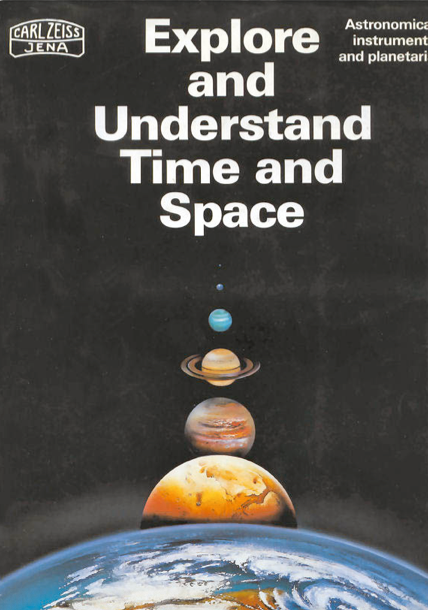 A book cover with planets and text
Description automatically generated